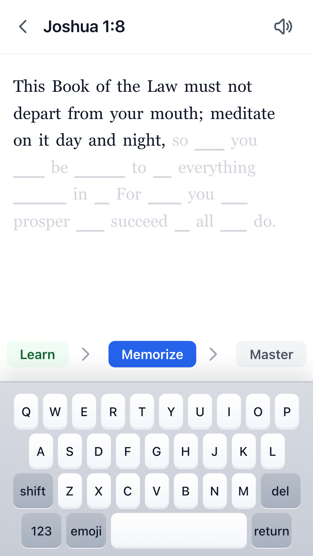 Learning a verse through three progressive stages