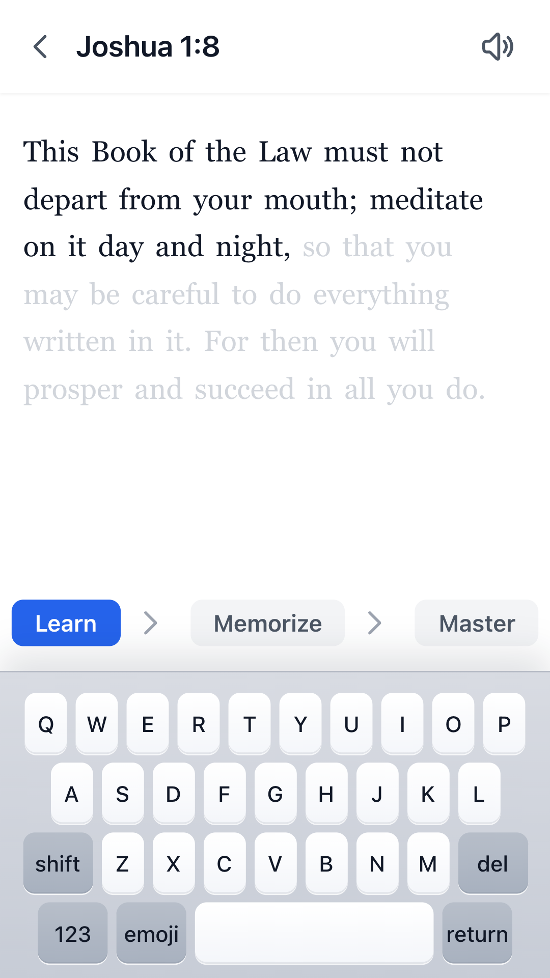 Memorize mode with first-letter typing in rum1n8